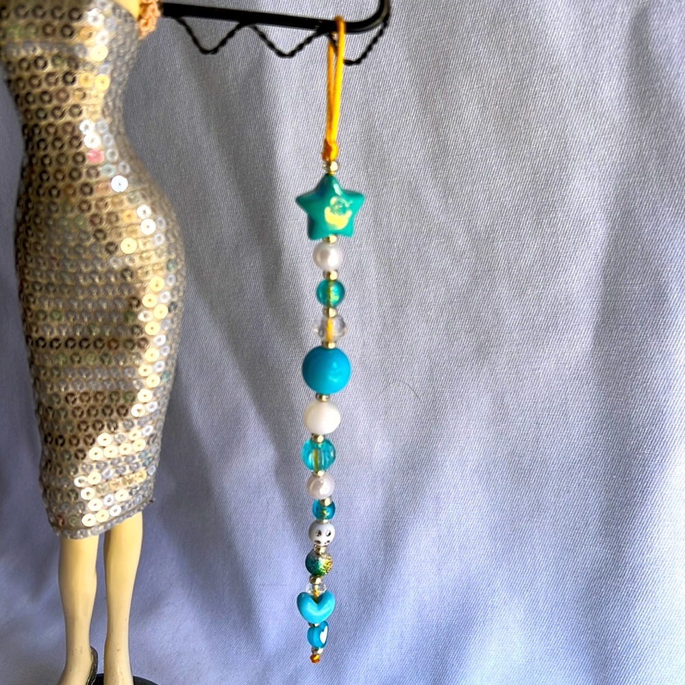 Blue phone charm